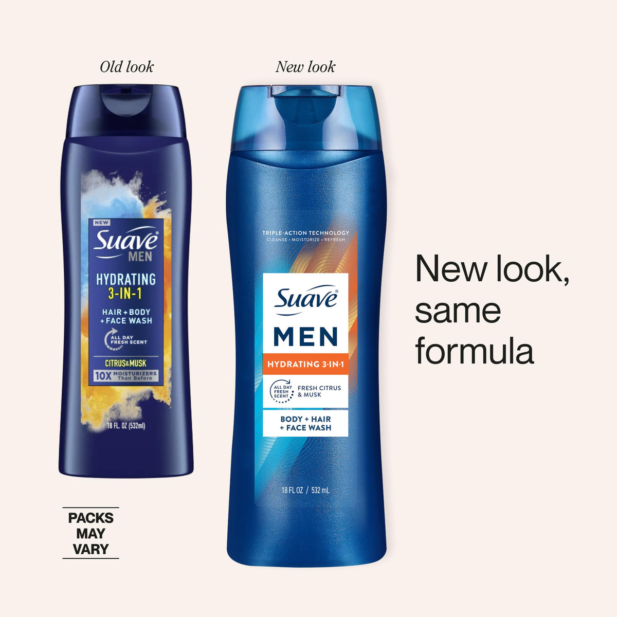Suave glycerin and vitamin E ingredient close-up highlighting moisturizing action