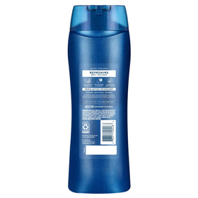 Suave men visual of cedarwood and mandarin notes signaling long-lasting scent benefit