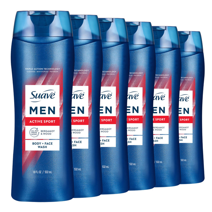 suave front packaging showing bottle and energizing sport scent for confident freshness