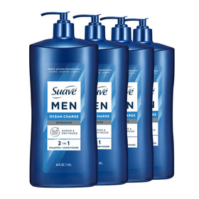 Suave front packaging shows brand and ocean charge benefits