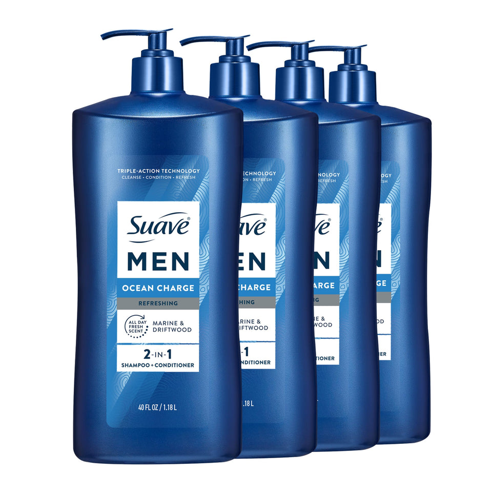 Suave front packaging shows brand and ocean charge benefits