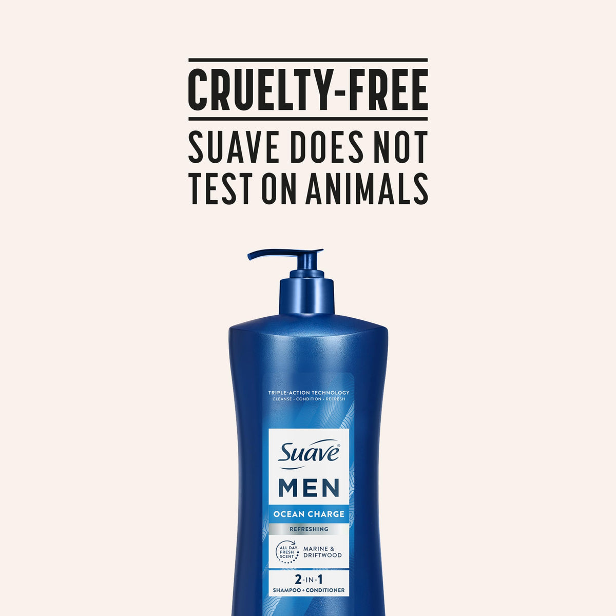 Visual of Pro Vitamin B5 with Suave men Ocean Charge indicating hair benefit