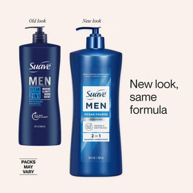 Creamy gel texture of Suave men Ocean Charge showing lightweight hydration