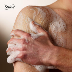 Suave men in-shower use lifestyle scene showing quick all-in-one grooming benefit