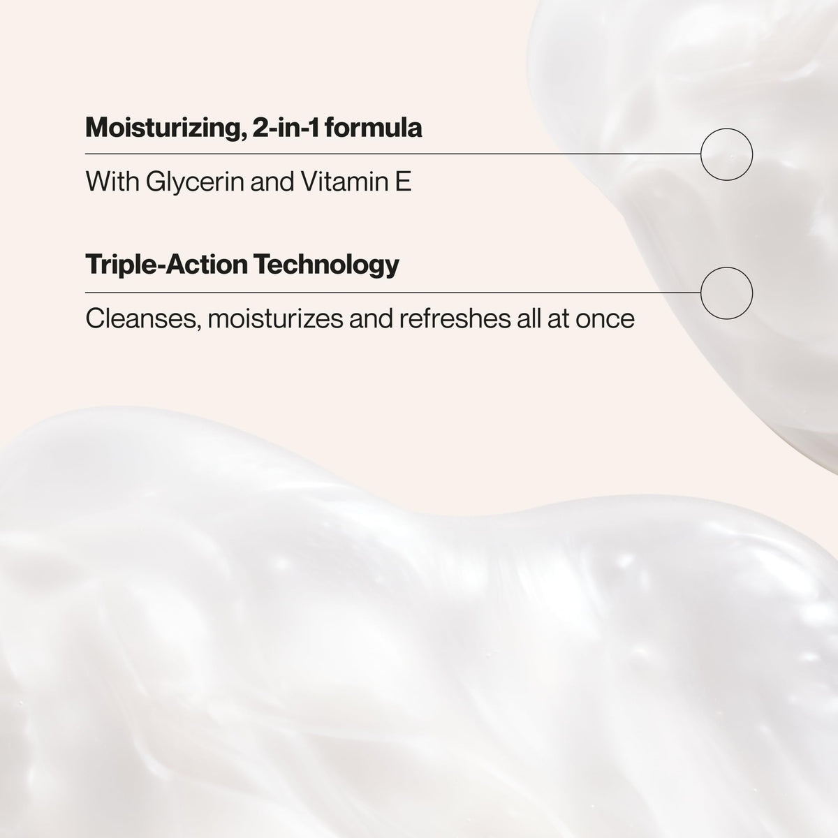 Rich foam from Suave wash demonstrating lather and gentle cleansing action
