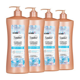 Suave micellar infusion front pump showing bottle and branding benefit simplified routine