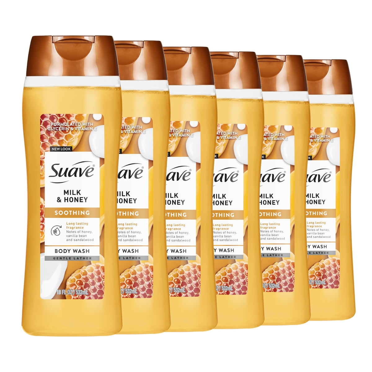 Suave front bottle view showing label and hydration benefits