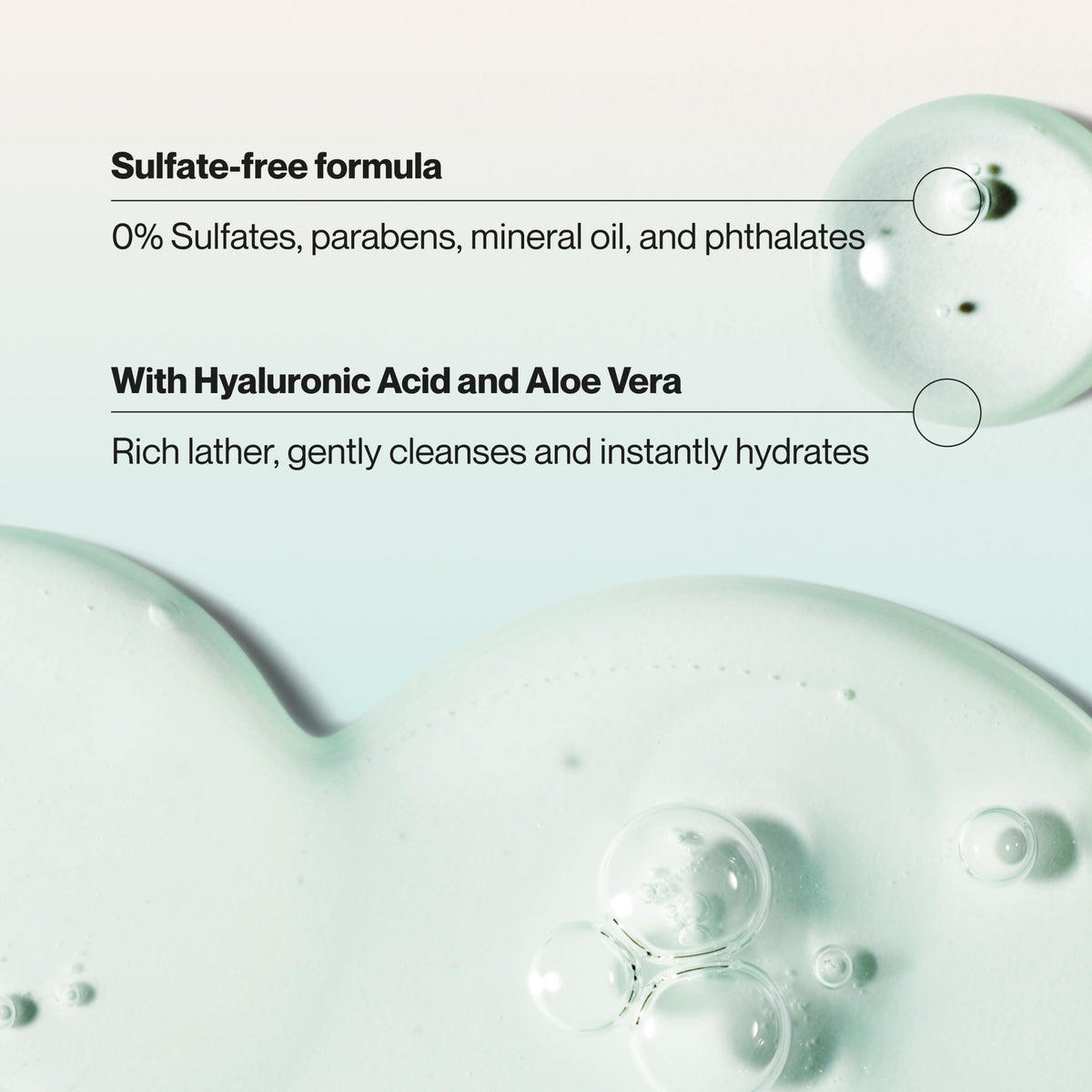 Suave shampoo being dispensed to show lather and easy use