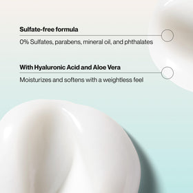 Suave pump close-up dispensing conditioner to show creamy texture and control