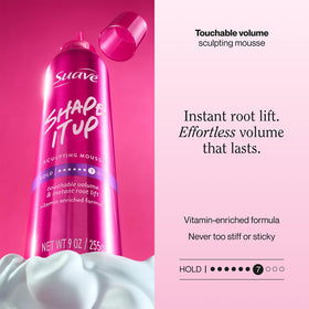 Suave spray nozzle detail highlighting easy dispensing and controlled amount