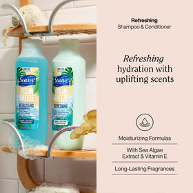 Suave Ocean Breeze back label with ingredients and usage directions benefit