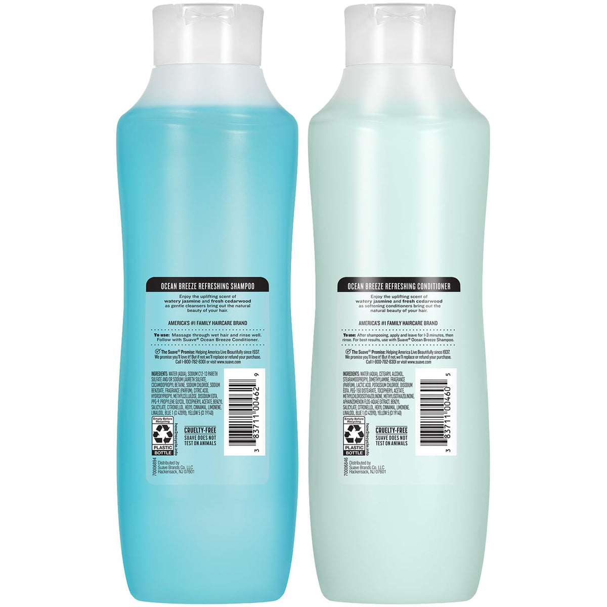 Sea algae visual near bottles highlighting Suave Ocean Breeze key ingredient