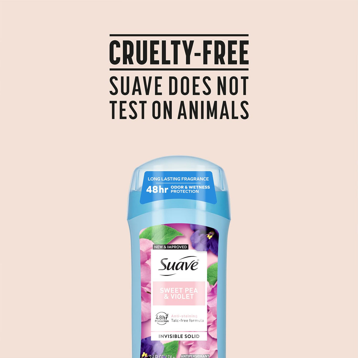 Suave on bathroom counter lifestyle image showing everyday freshness benefit