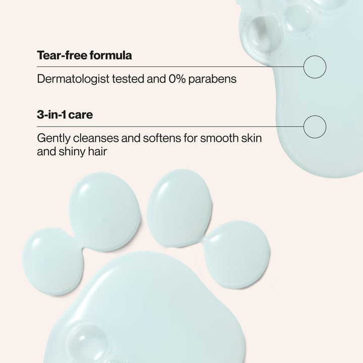 Suave Paw Patrol back label with ingredient list and dermatologist-tested claim