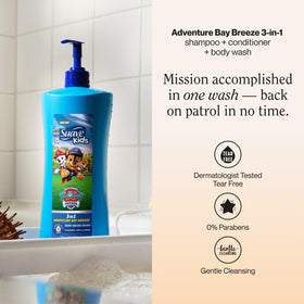 Suave Paw Patrol pump dispenser ready for one-handed use and fast dosing