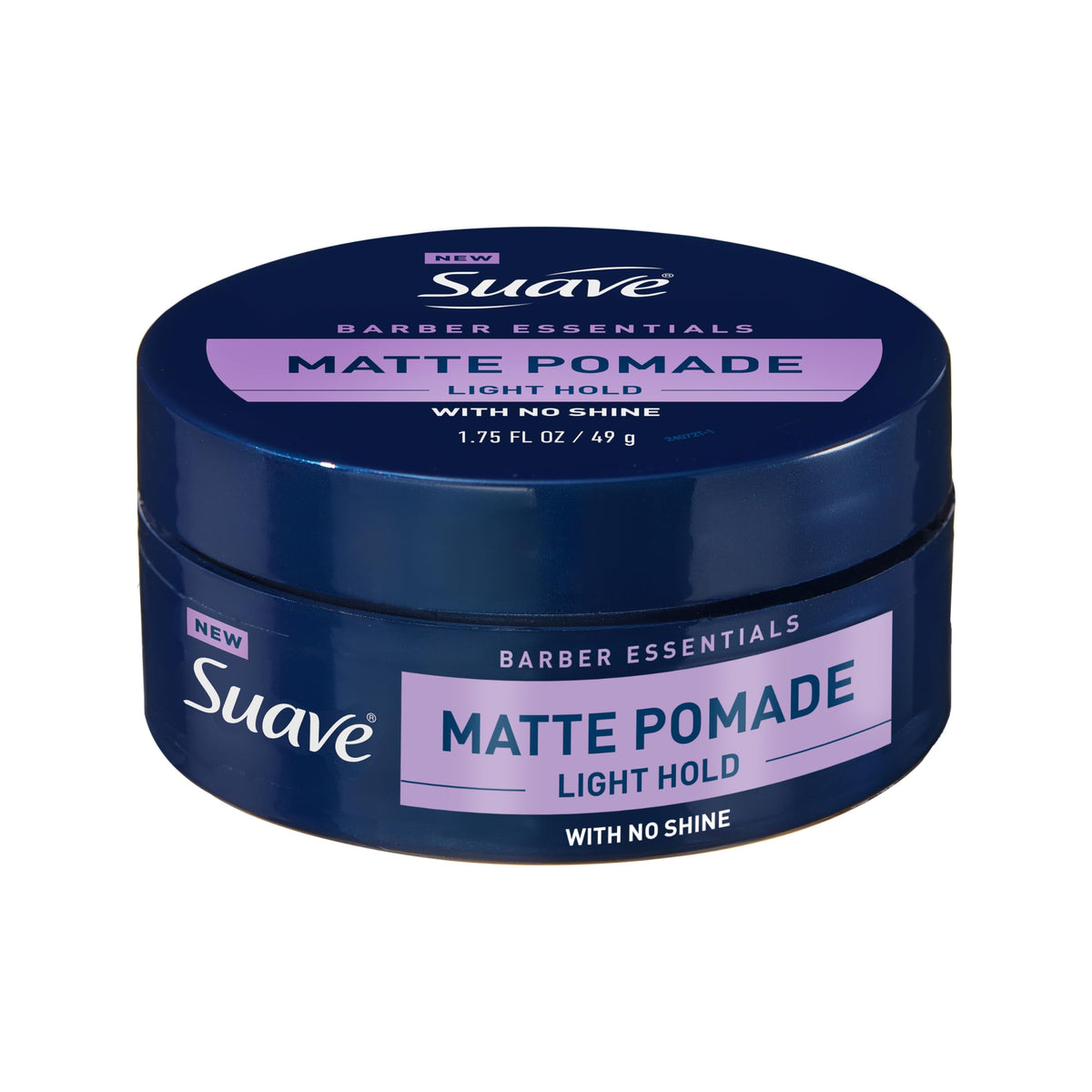 Suave pomade front jar showing label and size, easy grab