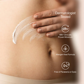 Suave lotion being pumped onto hand for quick absorption and soft skin
