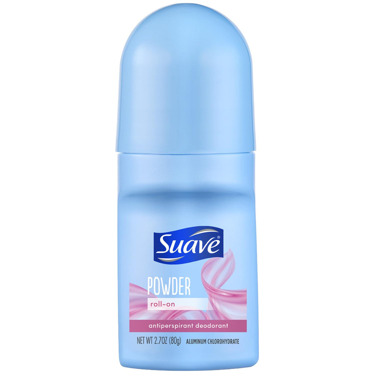 Suave roll-on front packaging showing powder fresh scent and 24h protection