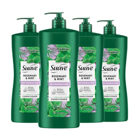 Suave bottle front packaging showing rosemary and mint and brand benefit
