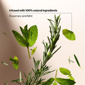 Hand pouring Suave rosemary and mint shampoo showing easy dispensing control