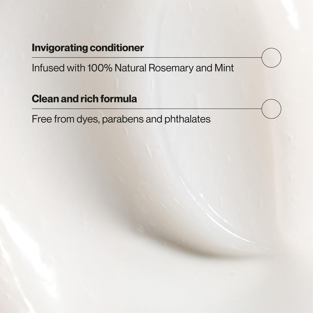 Creamy texture of Suave conditioner showing hydrating rich formula benefit