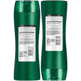 Person applying Suave rosemary and mint shampoo in the shower for use context