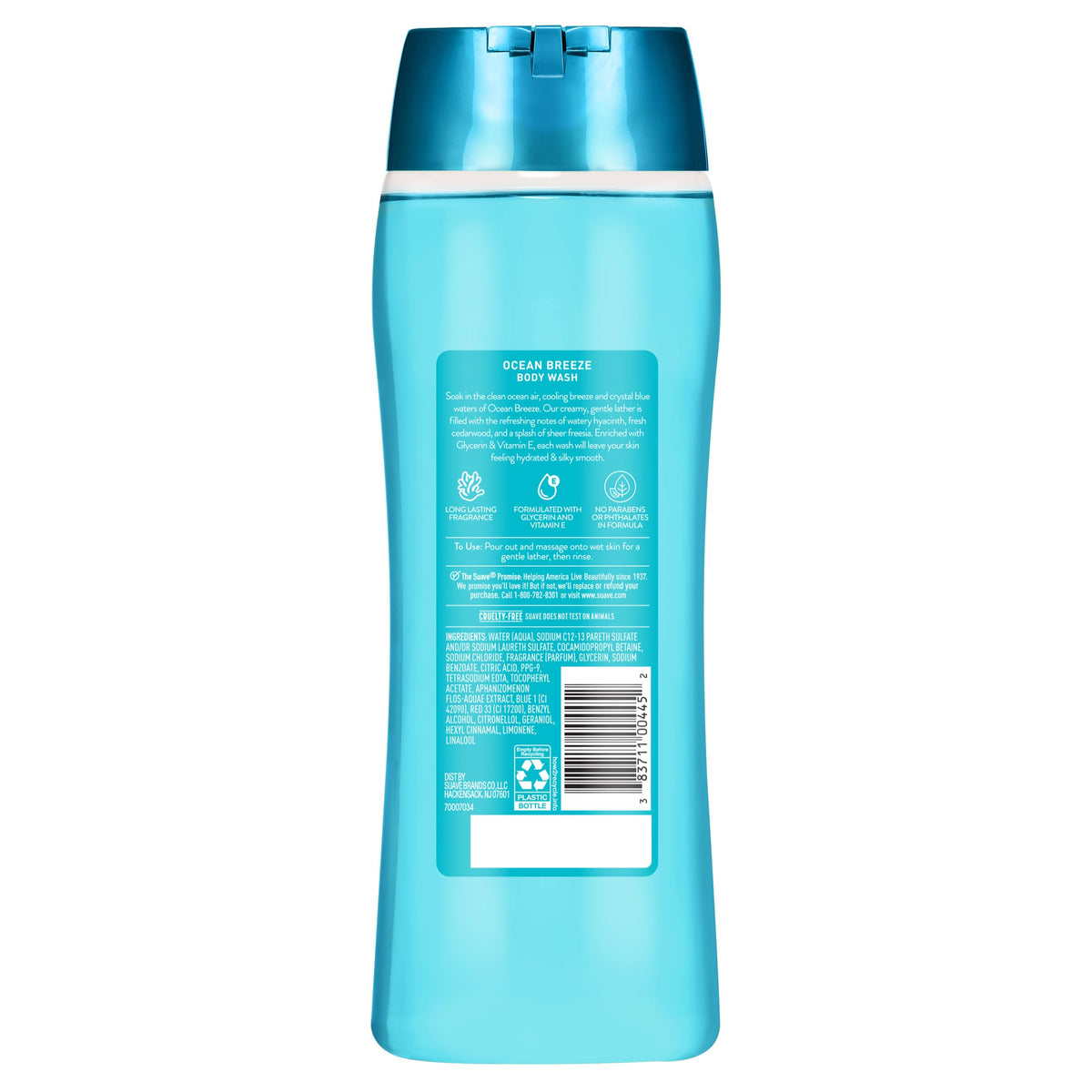 Suave bottle beside a ruler to show 18 fl oz size for value and supply
