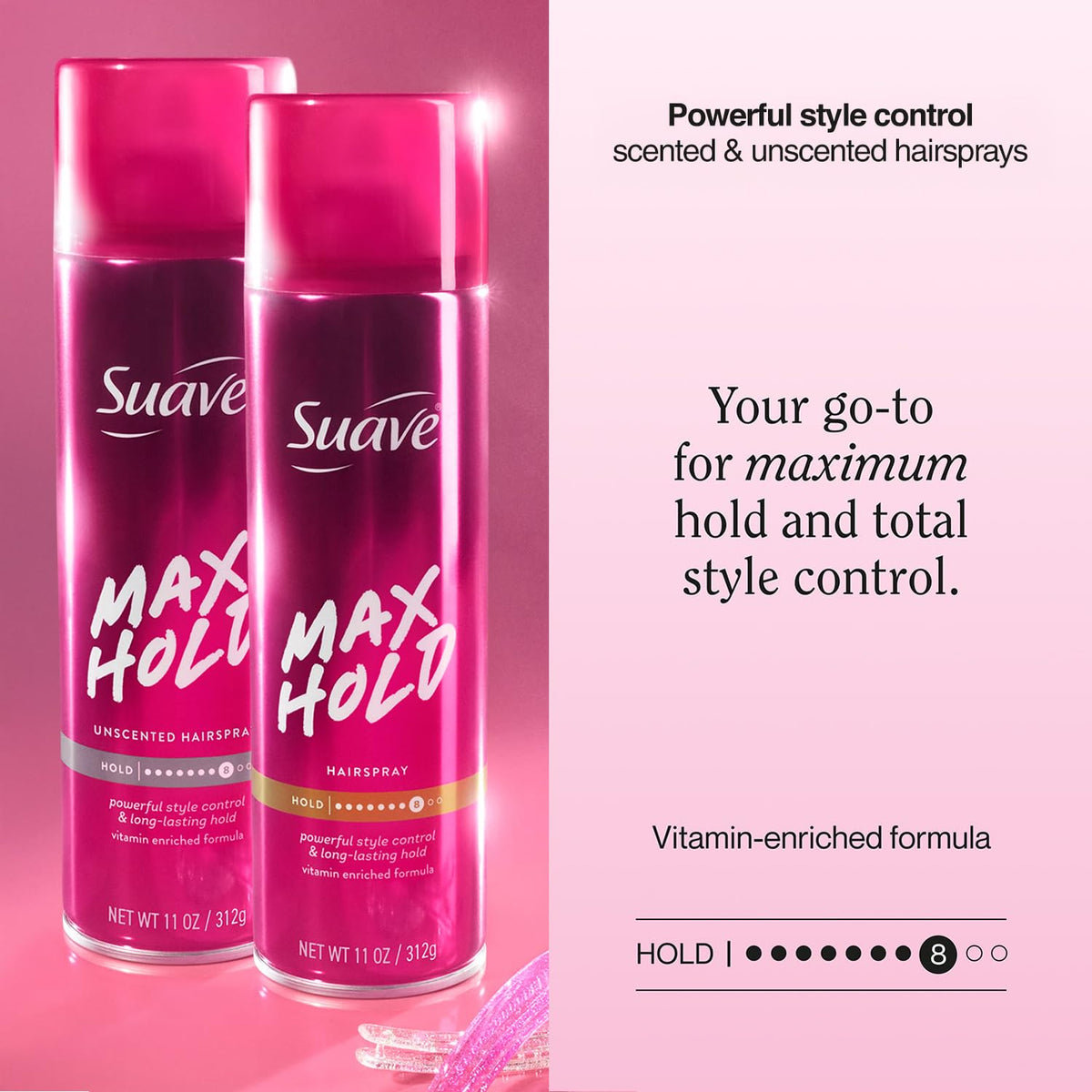 Suave scented can top spray nozzle demonstrating easy mist application benefit