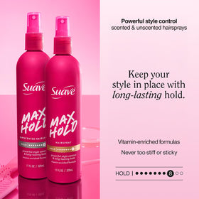 Suave mist close‑up demonstrating fine spray texture for even application