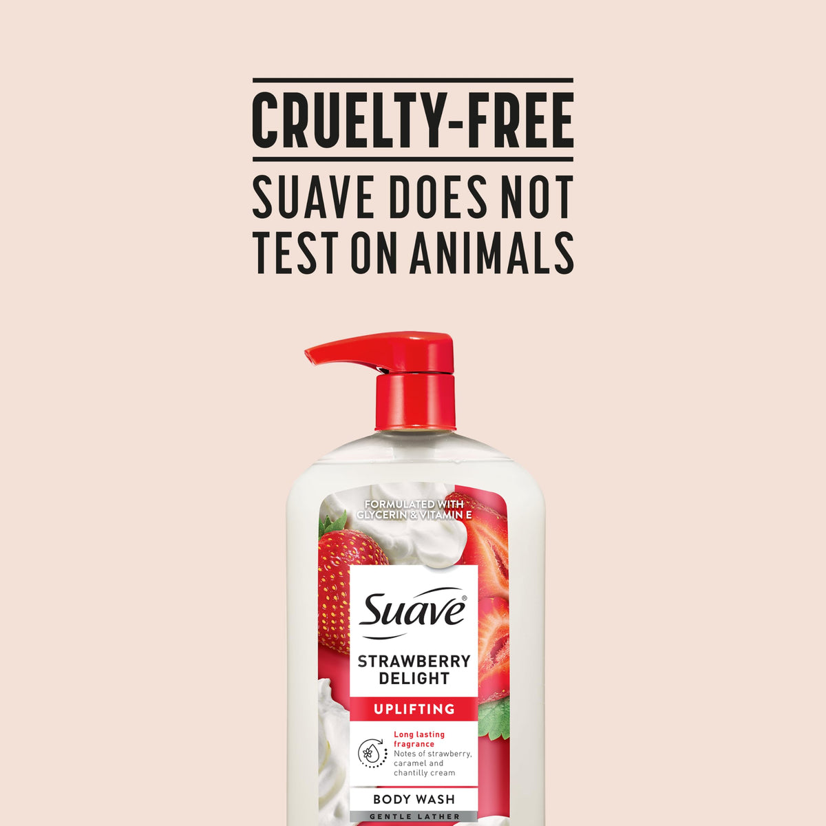 Suave four-pack boxed set showing multiple bottles for stocking bathrooms benefit