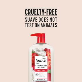 Suave cruelty-free symbol and recycling info image promoting ethical, responsible benefit