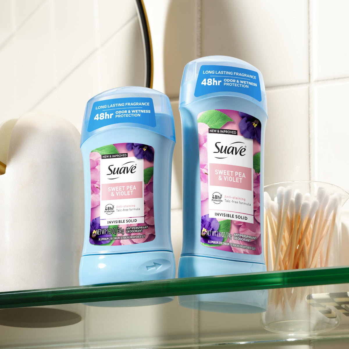 Travel kit with Suave stick and bag, perfect for trips and on-the-go freshness