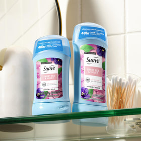Travel kit with Suave stick and bag, perfect for trips and on-the-go freshness