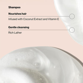 Suave shampoo lather demonstrating cleanse and rich foam benefits