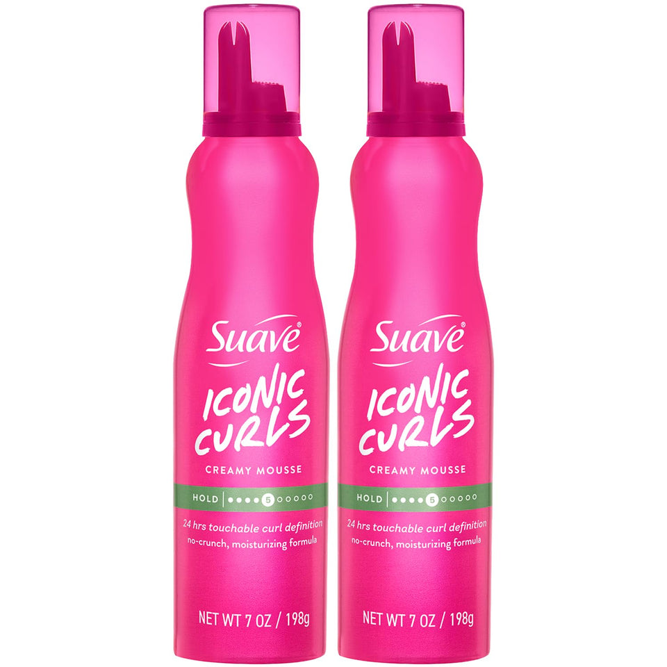 Suave whipped mousse front packaging showing product benefits