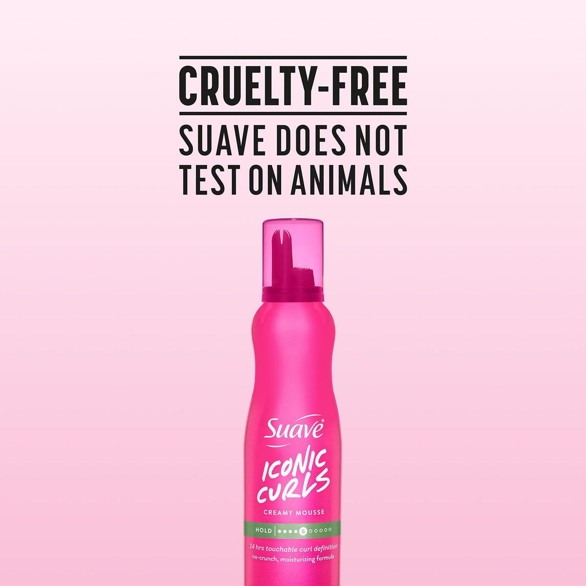 Suave whipped mousse label close-up highlighting fragrance and formula