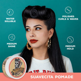 Suavecita being worked into hands, demonstrates effortless distribution