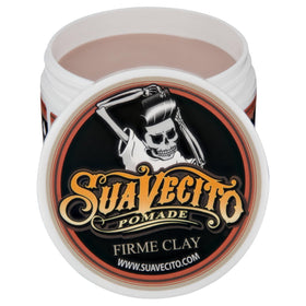 Close-up of Suavecito clay texture highlighting dry matte finish and workability