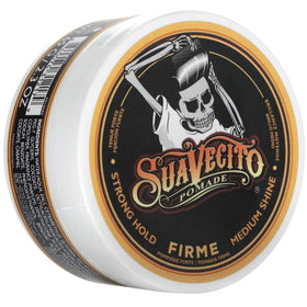 Suavecito front tub showing label and strong-hold benefit
