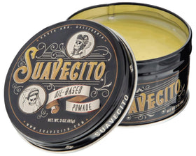 Suavecito label detail highlighting original scent and recognizable branding benefit
