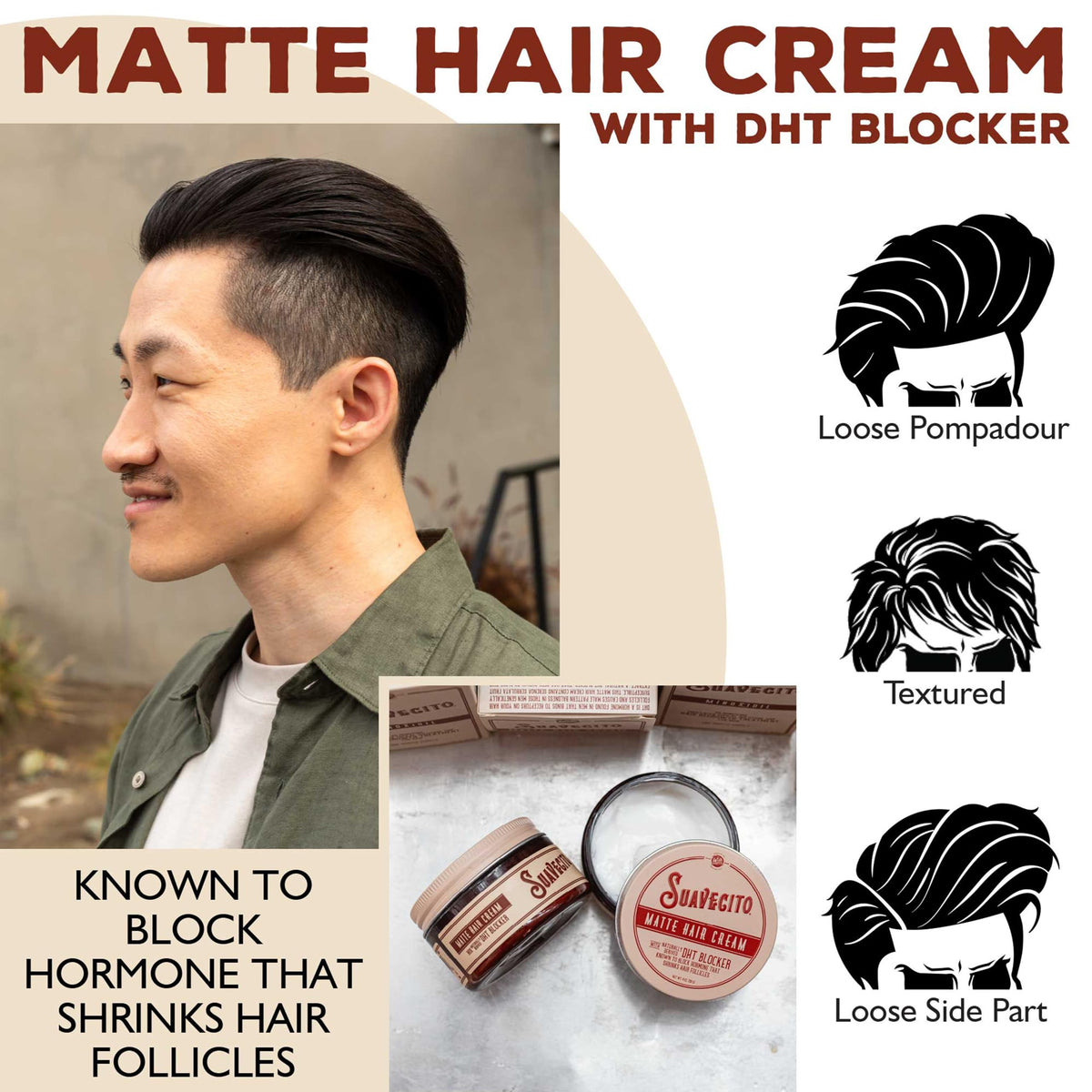 Suavecito cream blended with stronger pomade demonstrating customizable hold