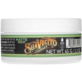 Suavecito label close-up highlighting product name and usage directions clearly