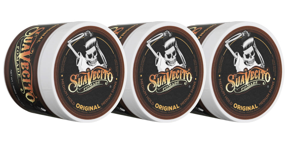 Suavecito front tin showing label and compact packaging benefit of recognizability