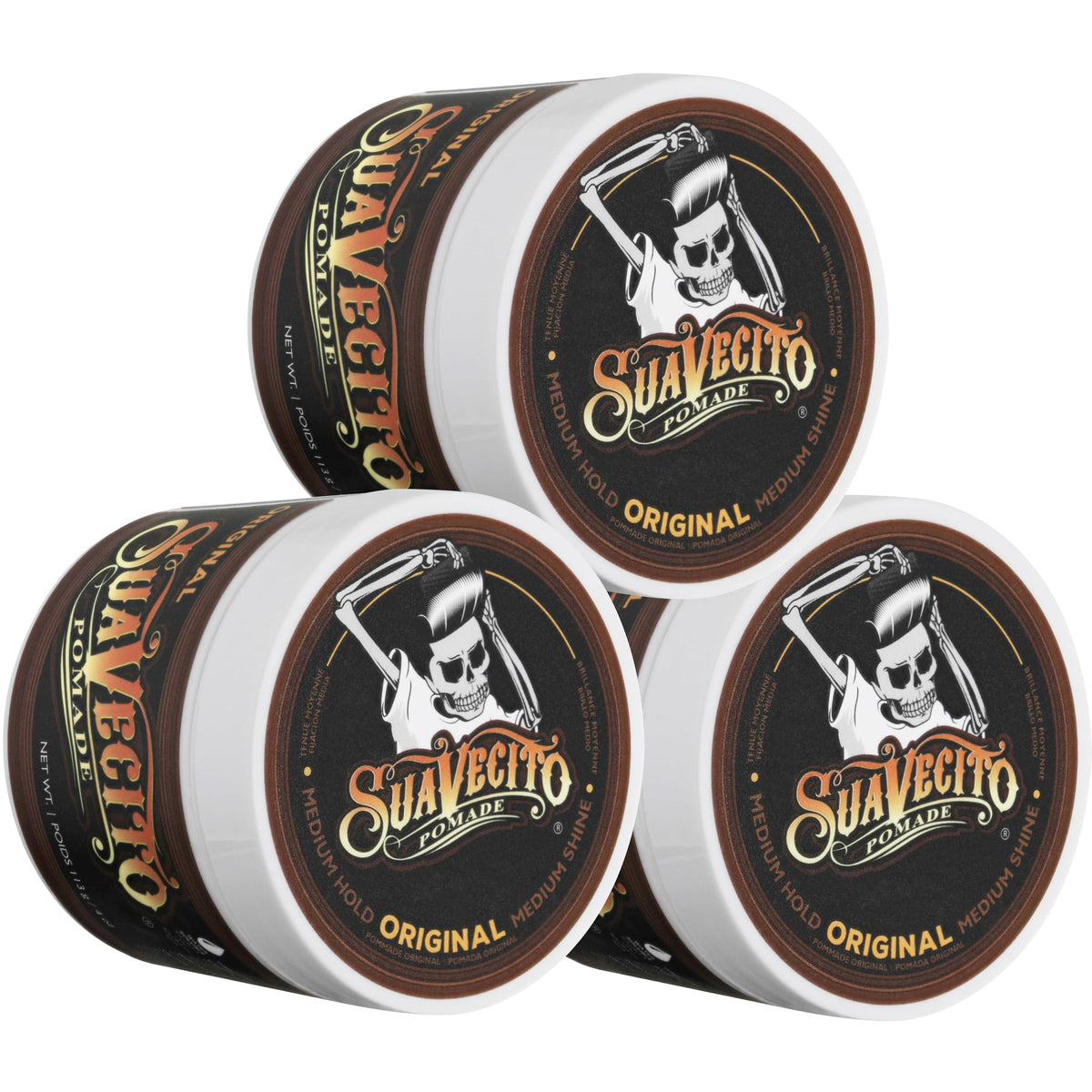 Suavecito open tin showing creamy texture that spreads easily for smooth styling