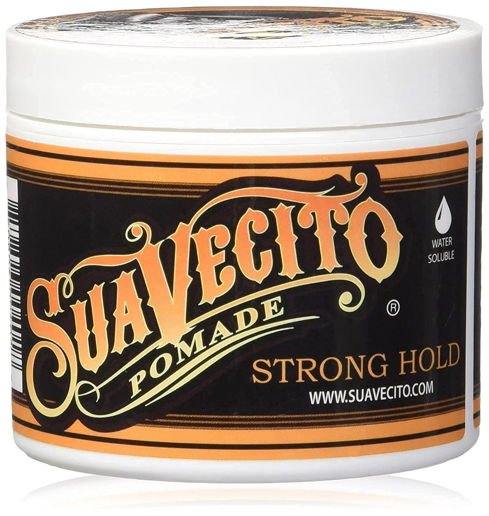 Suavecito front view of jar showing label and packaging benefit clear branding