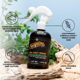 Suavecito mist spray in action delivering light flexible hold and volume
