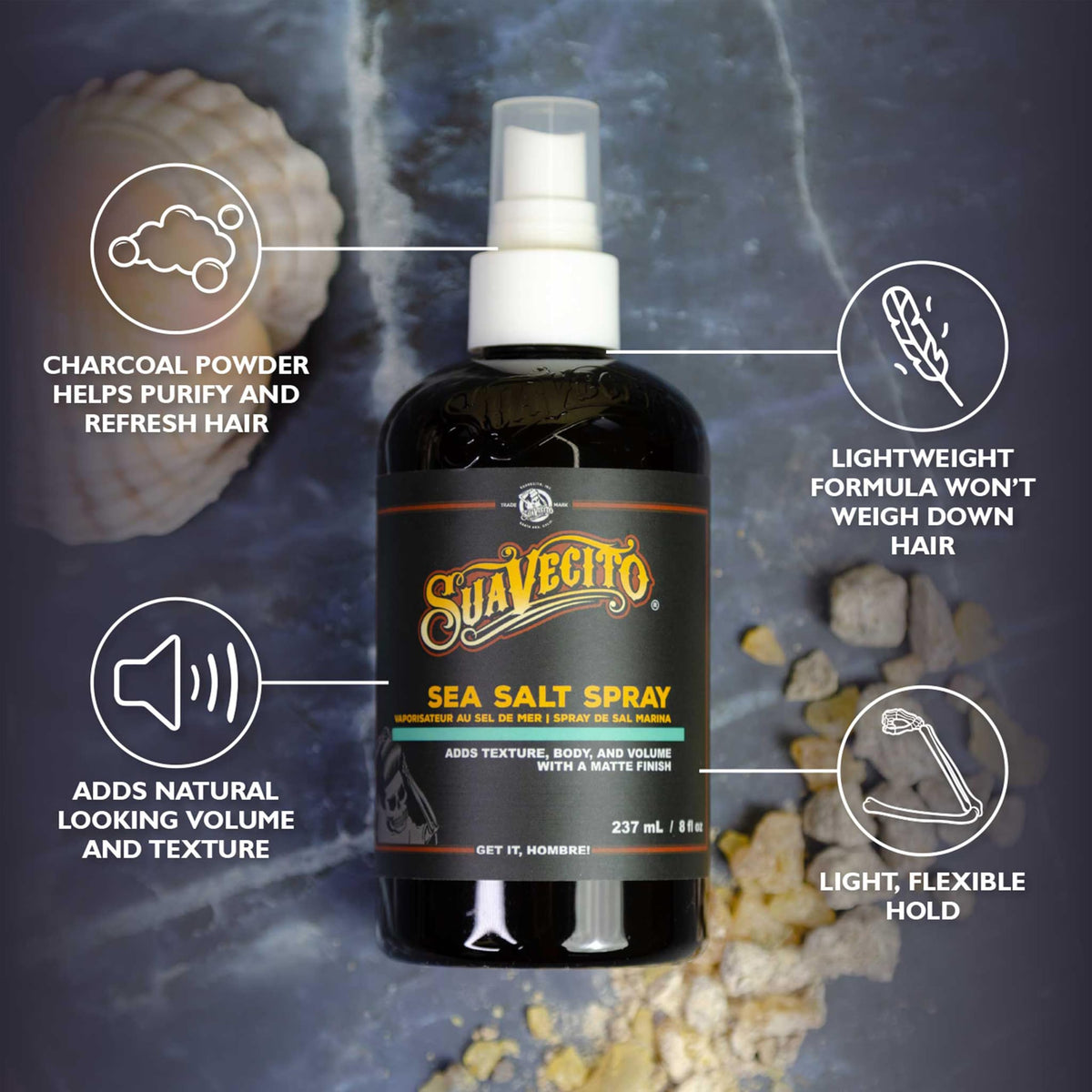 Suavecito texture comparison on hair before and after for natural volume