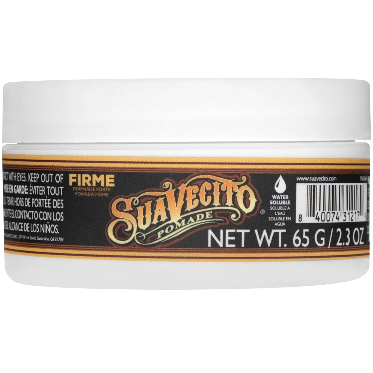 Suavecito on shelf in barbershop setting showing community-approved style