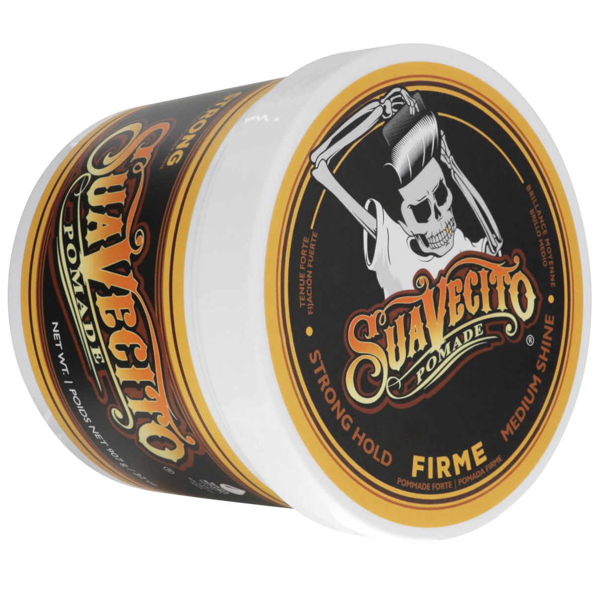 Suavecito tub beside ruler illustrating 32 oz size for value comparison