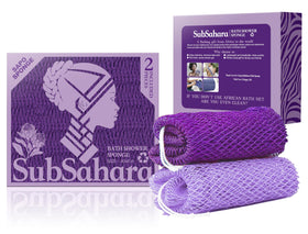 SubSahara front view of two-color pack showing durable knots and quick-lather benefit